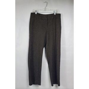 Atelier Luxe Boutique Brown Gold Flecked Straight Leg Dress Pants Womens 10